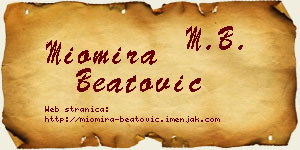 Miomira Beatović vizit kartica